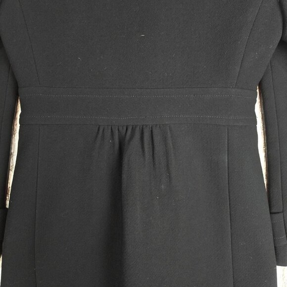 J Crew Womens Size 2 Factory Skirted Dress Coat Double Cloth Black Wool - Picture 5 of 9